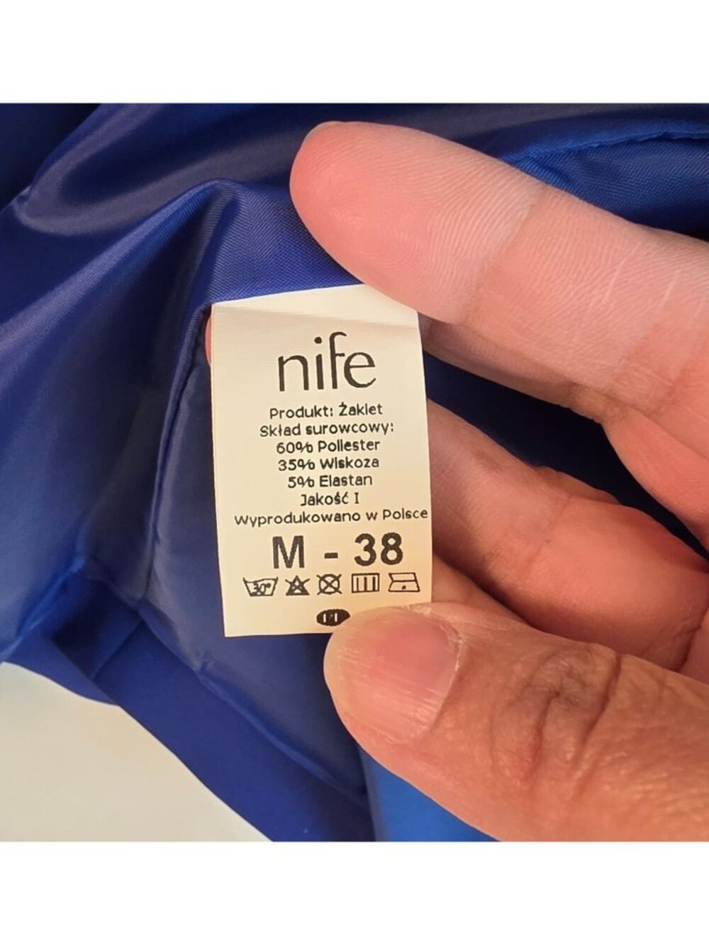 Nife Blue Open Front Oversized Coat Jacket 3/4 Sleeve Women’s M - Picture 3 of 7